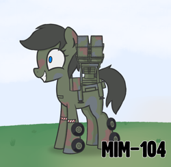 Size: 2324x2272 | Tagged: safe, artist:superderpybot, pony, mim-104 patriot, ponified, ponified vehicle, solo