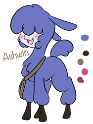 Size: 1536x2048 | Tagged: safe, artist:larrykitty, derpibooru import, oc, oc:ashwin, alpaca, apothecary bag, blushing, male, reference sheet, teenager