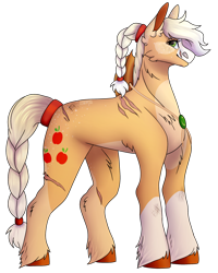 Size: 1928x2407 | Tagged: safe, artist:amcirken, derpibooru import, applejack, pony, alternate design, scar, simple background, solo, transparent background