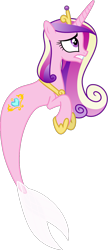 Size: 1172x2701 | Tagged: safe, artist:kaylathehedgehog, derpibooru import, princess cadance, mermaid, merpony, ariel, cropped, female, parody, simple background, solo, species swap, the little mermaid, transparent background, vector