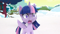 Size: 1920x1080 | Tagged: safe, derpibooru import, screencap, twilight sparkle, twilight sparkle (alicorn), alicorn, pony, my little pony: pony life, my little pony: stop motion short, snowball fight (short), solo, stop motion