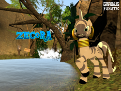 Size: 2048x1536 | Tagged: safe, artist:gradiusfanatic, derpibooru import, zecora, zebra, 3d, female, gmod, waterfall