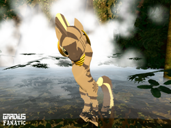 Size: 2048x1536 | Tagged: safe, artist:gradiusfanatic, derpibooru import, zecora, zebra, 3d, female, gmod, waterfall