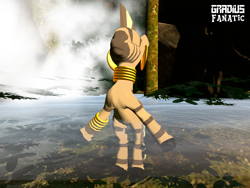 Size: 2048x1536 | Tagged: safe, artist:gradiusfanatic, derpibooru import, zecora, zebra, 3d, female, gmod, waterfall