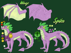 Size: 1280x950 | Tagged: safe, artist:malinraf1615, derpibooru import, spike, dragon, glasses, older, solo, winged spike