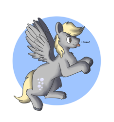 Size: 3000x3200 | Tagged: safe, artist:applejackofalltrades, derpibooru import, derpy hooves, pegasus, pony, derpy day, derpy day 2021, flying, solo, tongue, tongue out