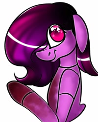 Size: 1080x1350 | Tagged: safe, alternate version, artist:tessa_key_, derpibooru import, oc, oc only, earth pony, pony, blood, bust, colored, earth pony oc, eyelashes, partial color, smiling, solo