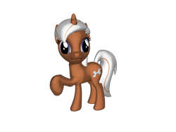 Size: 1200x900 | Tagged: safe, artist:nintenblock64, derpibooru import, silver spanner, pony, unicorn, 3d, 3d pony creator, cutie mark, female, mare, open mouth, ponylumen, pose, raised hoof, raised leg, simple background, smiling, transparent background, wrench