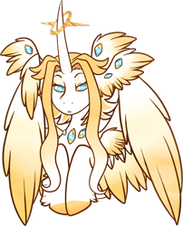 Size: 704x872 | Tagged: safe, artist:velnyx, derpibooru import, oc, oc:seraphim, alicorn, seraph, seraphicorn, alicorn oc, bust, horn, multiple eyes, multiple wings, portrait, simple background, solo, transparent background, wings