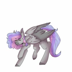 Size: 1024x1024 | Tagged: safe, alternate version, artist:yoonah, derpibooru import, oc, oc only, pegasus, pony, background removed, colored hooves, pegasus oc, raised hoof, raised leg, simple background, solo, white background, wings