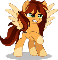 Size: 4492x4641 | Tagged: safe, artist:kojibiose, derpibooru import, oc, oc:golden, pegasus, pony, absurd resolution, female, mare, solo, two toned wings, wings