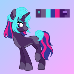 Size: 1700x1700 | Tagged: safe, artist:katelynleeann42, derpibooru import, oc, pony, unicorn, female, mare, offspring, parent:fresh coat, solo