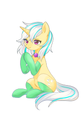 Size: 2048x3075 | Tagged: artist needed, safe, derpibooru import, oc, oc only, oc:anna karenna, pony, unicorn, clothes, collar, cute, gem, hands folded, photo, simple background, sitting, smiling, socks, solo, transparent background