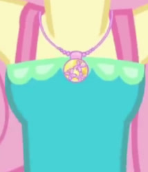 Size: 1920x2238 | Tagged: safe, derpibooru import, screencap, fluttershy, better together, equestria girls, fluttershy's butterflies, fluttershy's butterflies: rainbow dash, armpits, boobshot, breasts, cropped, fluttershy boho dress, geode of fauna, jewelry, magical geodes, necklace, pictures of chests, sleeveless