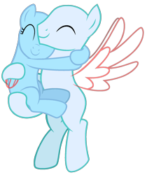 Size: 1491x1779 | Tagged: safe, artist:shiibases, derpibooru import, oc, oc only, earth pony, pegasus, pony, bald, base, bridal carry, carrying, duo, eyes closed, female, holding a pony, hug, male, mare, pegasus oc, simple background, smiling, stallion, transparent background, wings