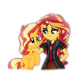 Size: 1024x984 | Tagged: safe, artist:emeraldblast63, derpibooru import, sunset shimmer, pony, unicorn, equestria girls, bittersweet, cute, ending to equestria girls, goodbye, human ponidox, human sunset, sad, self ponidox, shimmerbetes, thank you, vision