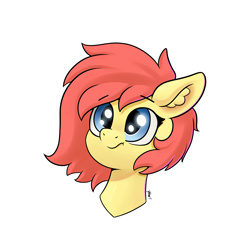 Size: 4000x4000 | Tagged: safe, artist:yelowcrom, derpibooru import, oc, oc only, oc:brushie, earth pony, pony, bust, female, not fluttershy, simple background, white background