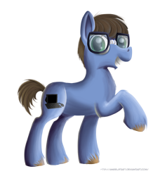 Size: 1097x1152 | Tagged: safe, artist:angelstar7, derpibooru import, oc, oc:nerdy, earth pony, earth pony oc, glasses, looking at you, male, smile hd, solo