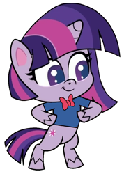 Size: 772x1024 | Tagged: safe, derpibooru import, edit, edited screencap, screencap, twilight sparkle, unicorn, my little pony: pony life, bipedal, bowtie, clothes, clothes edit, shirt, simple background, solo, white background