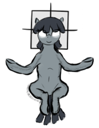 Size: 652x835 | Tagged: safe, artist:barhandar, oc, oc only, oc:fence mender, earth pony, pony, /mlp/, colored sketch, enlightened centrist, female, floating, glowing eyes, meditating, simple background, solo, white background