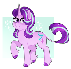 Size: 2775x2690 | Tagged: safe, artist:emera33, starlight glimmer, pony, unicorn, cloven hooves, cutie mark, female, high res, mare, smiling, solo