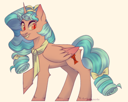 Size: 1122x892 | Tagged: safe, artist:pmpst, derpibooru import, cozy glow, alicorn, pony, alicornified, alternate universe, cozycorn, older, older cozy glow, race swap, simple background, solo