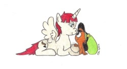 Size: 500x273 | Tagged: safe, artist:codythemaverick, derpibooru import, oc, alicorn, pony, friendshipping, lauren faust, ponified, wander (wander over yonder), wander over yonder