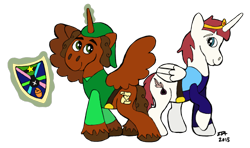 Size: 500x295 | Tagged: safe, artist:codythemaverick, derpibooru import, oc, pony, craig mccracken, lauren faust, ponified, simple background, the legend of zelda, the powerpuff girls, transparent background, wander over yonder