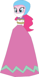 Size: 480x943 | Tagged: safe, artist:caido58, derpibooru import, pinkie pie, equestria girls, arm behind back, bondage, cloth gag, clothes, gag, long skirt, simple background, skirt, solo, tied up, transparent background, victorian