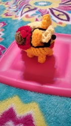 Size: 2304x4096 | Tagged: safe, artist:casquitos kawaii, derpibooru import, applejack, earth pony, amigurumi, crochet, pirate applejack, plushie