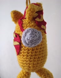 Size: 3072x3941 | Tagged: safe, artist:casquitos kawaii, derpibooru import, sunset shimmer, pony, unicorn, amigurumi, among us, crochet, embroidery, handmade, plushie, sunset