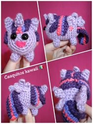 Size: 1024x1365 | Tagged: safe, artist:casquitos kawaii, derpibooru import, twilight sparkle, twilight sparkle (alicorn), alicorn, pony, amigurumi, crochet, embroidery, handmade, irl, photo, plushie