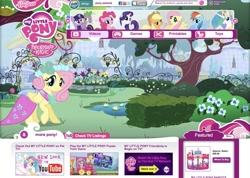 Size: 1121x800 | Tagged: safe, derpibooru import, applejack, fluttershy, pinkie pie, princess celestia, rainbow dash, rarity, spike, twilight sparkle, alicorn, earth pony, pegasus, pony, a canterlot wedding, bridesmaid dress, clothes, dress, hasbro, looking at you, mane seven, mane six, official, smiling, vector, website