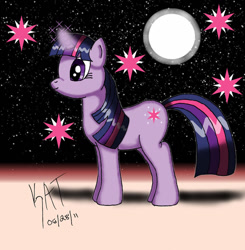 Size: 900x920 | Tagged: safe, artist:yueloverforever, derpibooru import, twilight sparkle, unicorn twilight, pony, unicorn, moon, solo