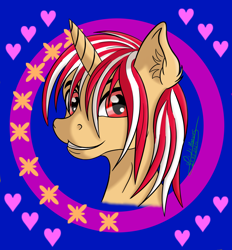 Size: 2240x2409 | Tagged: safe, artist:di-ji-hooves, derpibooru import, oc, oc:vitariel, pony, unicorn, arts and crafts, brony, bust, character, male, portrait