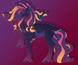 Size: 1988x1657 | Tagged: safe, artist:seffiron, derpibooru import, oc, oc:dusk harvest, pony, unicorn, female, magical lesbian spawn, mare, offspring, parent:applejack, parent:twilight sparkle, parents:twijack, solo