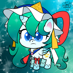 Size: 650x650 | Tagged: safe, artist:一般路过恋猹, derpibooru import, alicorn, pony, my little pony: pony life, base used, crossover, female, hat, mare, ponified, shikieiki yamaxanadu, solo, touhou