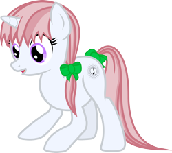 Size: 2486x2213 | Tagged: safe, artist:cranberry-tofu, derpibooru import, oc, oc only, oc:whisper call, pony, unicorn, bow, female, hair bow, looking down, looking offscreen, mare, open mouth, simple background, solo, tail bow, transparent background, vector