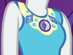 Size: 2550x1920 | Tagged: safe, derpibooru import, screencap, rarity, better together, camping must-haves, equestria girls, boobshot, breasts, clothes, cropped, cutie mark, cutie mark on clothes, female, geode of shielding, magical geodes, pictures of chests, rarity peplum dress, solo