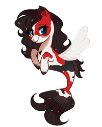 Size: 775x968 | Tagged: safe, artist:faryawolf, derpibooru import, oc, oc only, earth pony, pony, seapony (g4), blue eyes, dorsal fin, eyelashes, female, fish tail, flowing mane, flowing tail, seaponified, simple background, smiling, solo, species swap, tail, transparent background