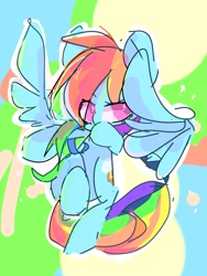 Size: 768x1024 | Tagged: safe, artist:pnpn_721, derpibooru import, rainbow dash, pegasus, pony, flying, sketch, solo, spread wings, wings