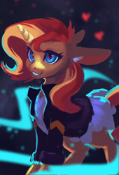 Size: 1500x2200 | Tagged: safe, artist:hierozaki, derpibooru import, sunset shimmer, pony, unicorn, clothes, ears, female, floppy ears, mare, solo