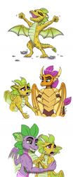 Size: 700x1687 | Tagged: safe, artist:celestial-rainstorm, derpibooru import, smolder, spike, oc, oc:cinder, armor, offspring, older, parent:princess ember, parent:spike, parents:emberspike