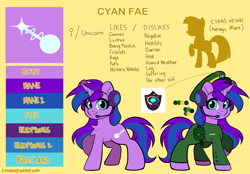 Size: 5400x3750 | Tagged: safe, artist:cottonsweets, derpibooru import, oc, oc:cyan nova fae, pony, unicorn, cute, cutie mark, female, mare, reference sheet, smiling