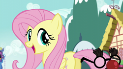 Size: 1920x1080 | Tagged: safe, derpibooru import, screencap, fluttershy, pegasus, the one where pinkie pie knows, female, groucho mask, mare, solo