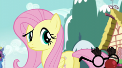 Size: 1920x1080 | Tagged: safe, derpibooru import, screencap, fluttershy, pegasus, pony, the one where pinkie pie knows, female, groucho mask, mare, solo