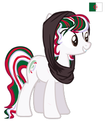 Size: 1800x2100 | Tagged: safe, artist:flowerdreamshy, derpibooru import, pony, algeria, nation ponies, ponified, simple background, solo, transparent background