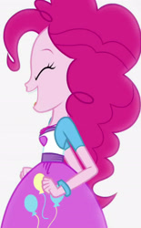 Size: 1920x3089 | Tagged: safe, derpibooru import, screencap, pinkie pie, equestria girls, mirror magic, spoiler:eqg specials, ^^, clothes, cropped, cute, cutie mark, cutie mark on clothes, diapinkes, eyes closed, female, geode of sugar bombs, jacket, magical geodes, open mouth, smiling, solo, upscaled