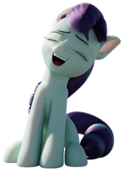 Size: 719x1000 | Tagged: safe, artist:therealdjthed, derpibooru import, coloratura, earth pony, pony, 3d, blender, cute, eyes closed, female, mare, open mouth, rara, rarabetes, simple background, sitting, solo, transparent background