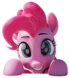 Size: 883x1000 | Tagged: safe, artist:therealdjthed, derpibooru import, pinkie pie, earth pony, pony, 3d, blender, cute, diapinkes, female, grin, mare, simple background, smiling, solo, transparent background